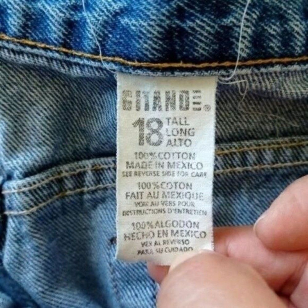 Mom Jeans 80s Vtg Gitano Sz 16 Tall High Waist Ribcage 13" Rise Relaxed Tapered - Picture 4 of 5